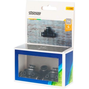 Set t.b.t. Microirrigazione con 5 raccordi a T per irrigazione giardino.
