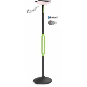 Lutec LED lampada da terra solare Poppy, antracite-verde, dimmerabile e Bluetooth per la musica.