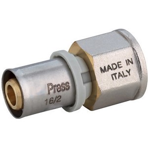 t.b.t. Raccordi in acciaio, raccordo a pressare con adattatore, Made in Italy.