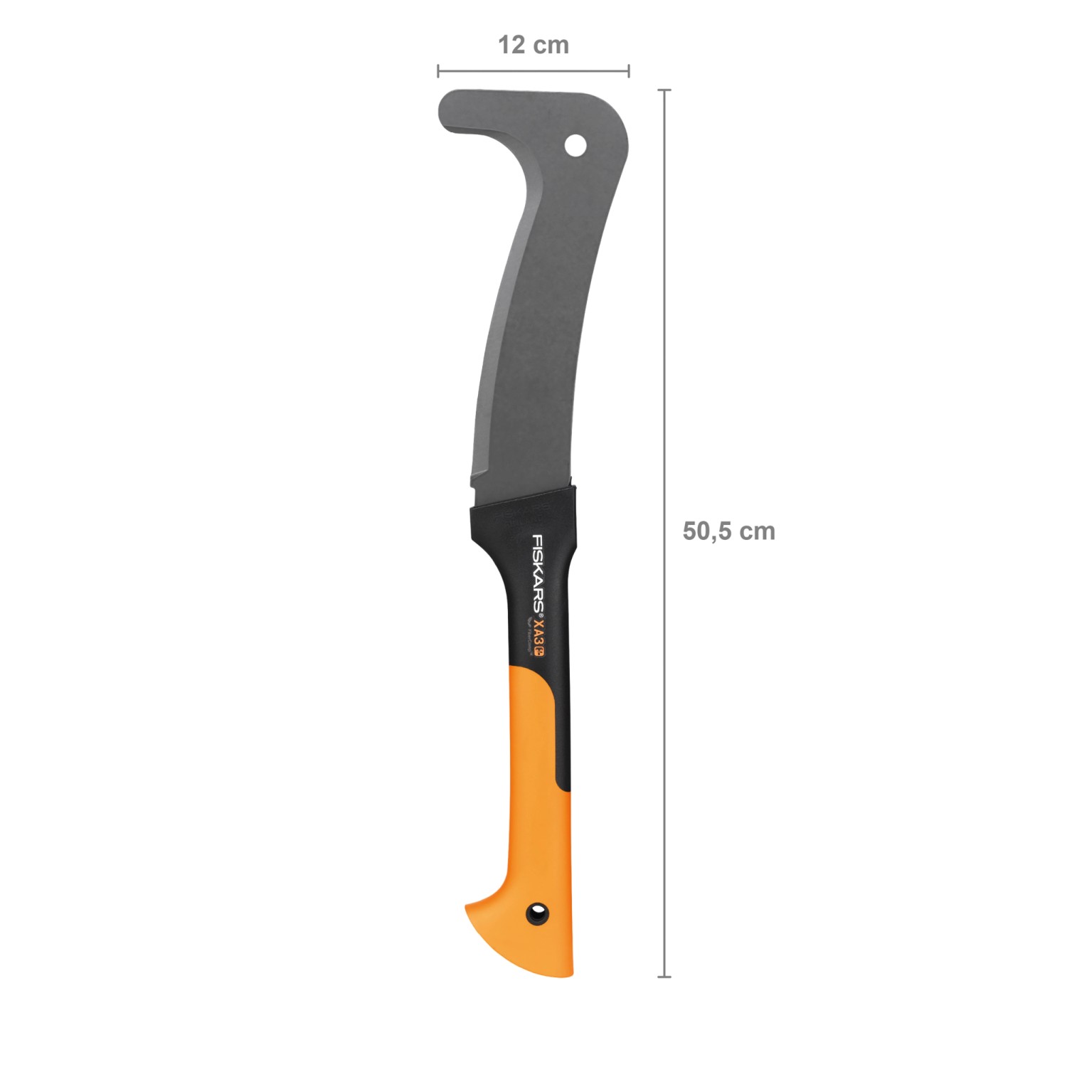 Fiskars WoodXpert XA3 Machete: Sega da giardino per potatura con lama curva e manico arancione.