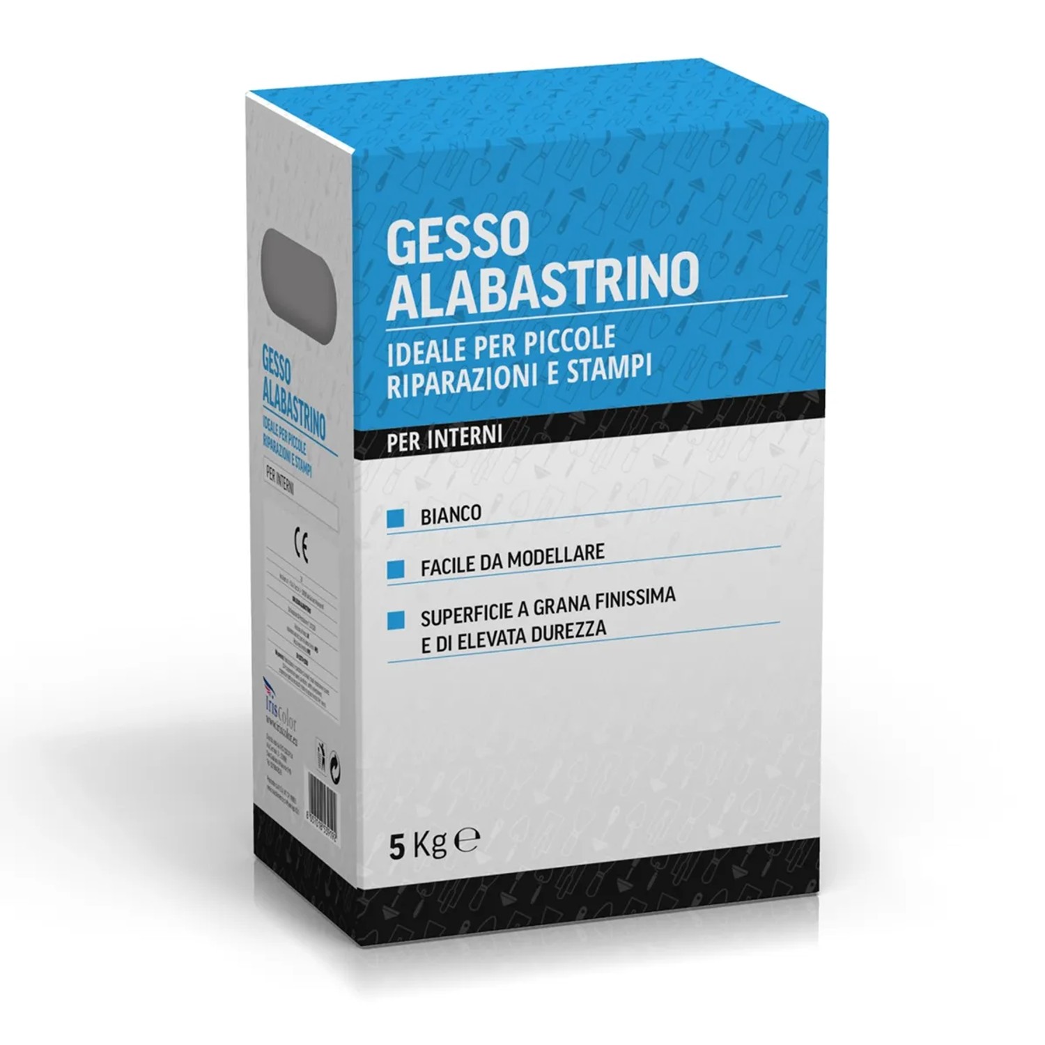Sacco da 5 kg di gesso alabastrino per riparazioni e modellismo interni.