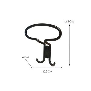 Appendiabiti in zama 125x105 mm nero verniciato
