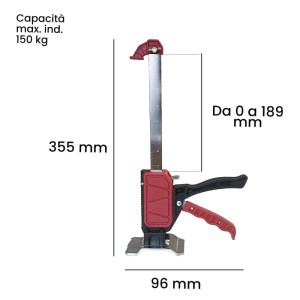 Sollevatore manuale e bloccaggio di oggetti P max 150 kg