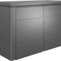 Biohort HighBoard 200 box da giardino in grigio scuro metallizzato: Box portaoggetti resistente alle intemperie con ante chiudibili a chiave.