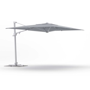 Ombrellone da giardino palo decentrato retrattile Step 3x3 m Grigio