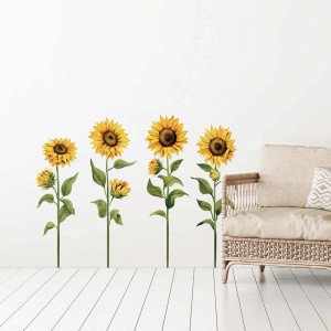 Adesivi da parete con girasoli, ideali come decorazioni murali.