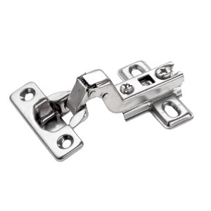 Cerniera per mobili in metallo lucido per il fissaggio ai mobili.