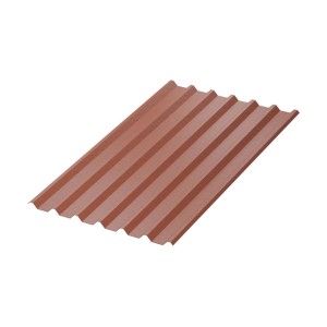 Lastra in plastica ondulata t.b.t. marrone per coperture e rivestimenti murali.