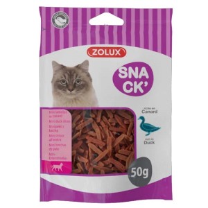 Snack per gatti Zolux con anatra, confezione da 50g.