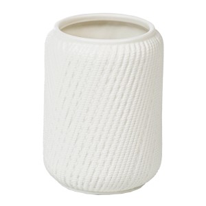 Portaspazzolino bianco t.b.t. con motivo a maglia per il bagno.