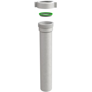 Prolunga sifone t.b.t., tubo in plastica con guarnizioni per sanitari.