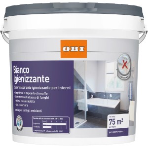 Secchio di pittura per interni bianca igienizzante OBI. Ideale per interni.