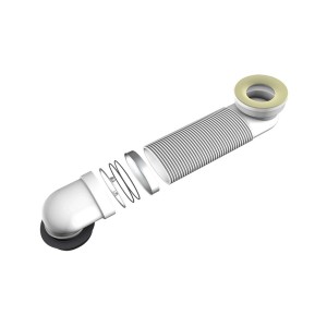 Curva di scarico WC t.b.t., flessibile, bianco/grigio.