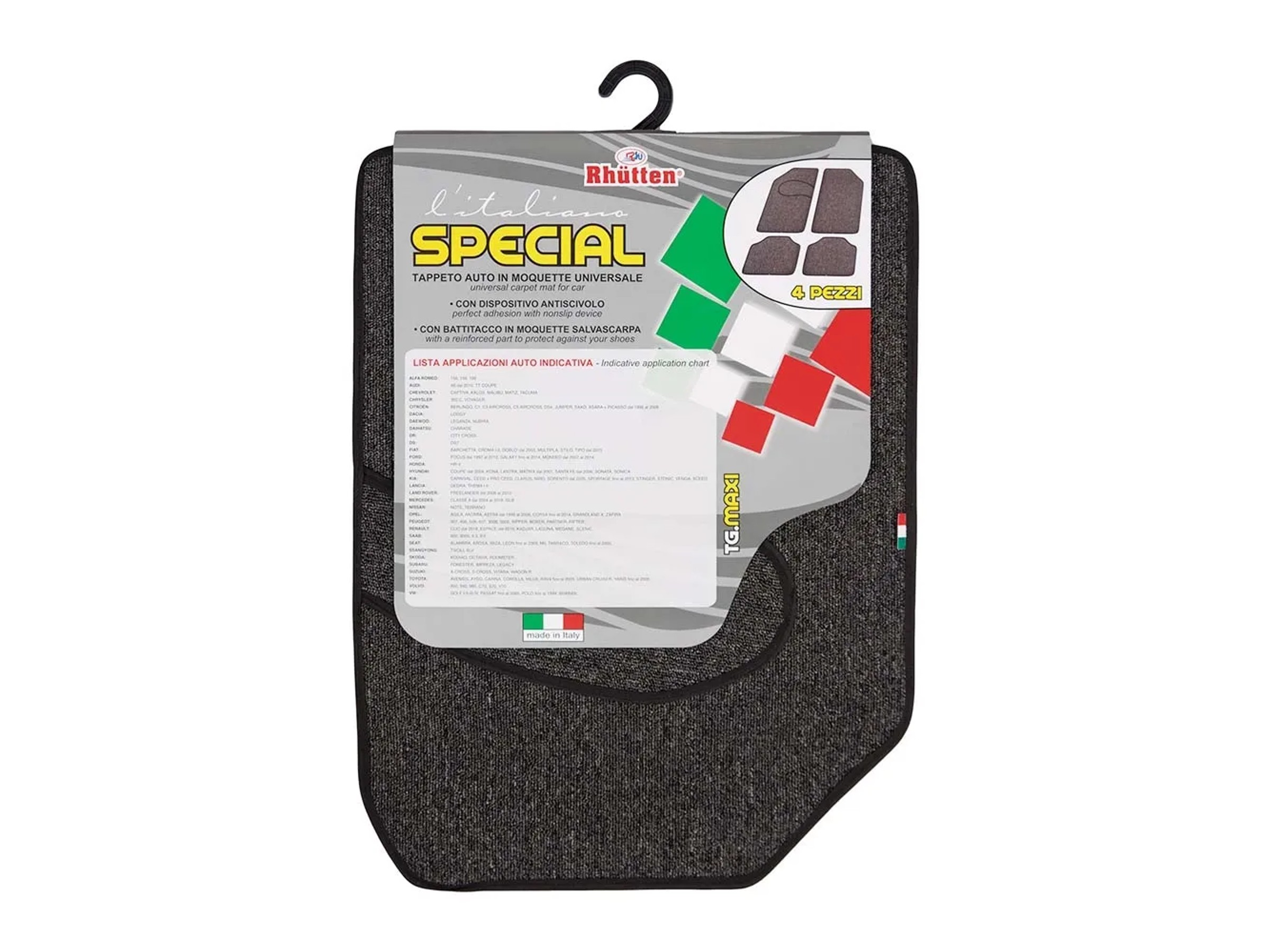 Set Tappetini Auto In Moquette Per Opel Meriva A (2003-2010) - 4 Pezzi (2 Anteriori + 2 Posteriori), Con Loghi E Punti Di Fissaggio - 2