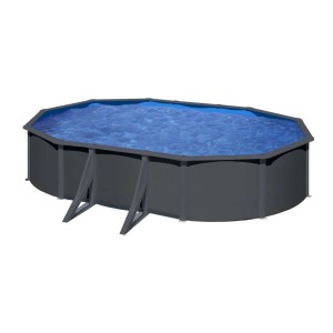 Piscina fuori terra ovale in acciaio antracite Gre 500x300 H 120 cm