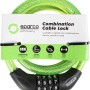 Lucchetto per bici t.b.t. verde con cavo e combinazione. Protezione antifurto sicura.
