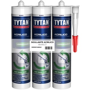 Sigillante acrilico Tytan, cartucce bianche con ugello.