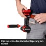 Trapano avvitatore a percussione Einhell TP-CD 18/60 su clip da cintura per accesso rapido.