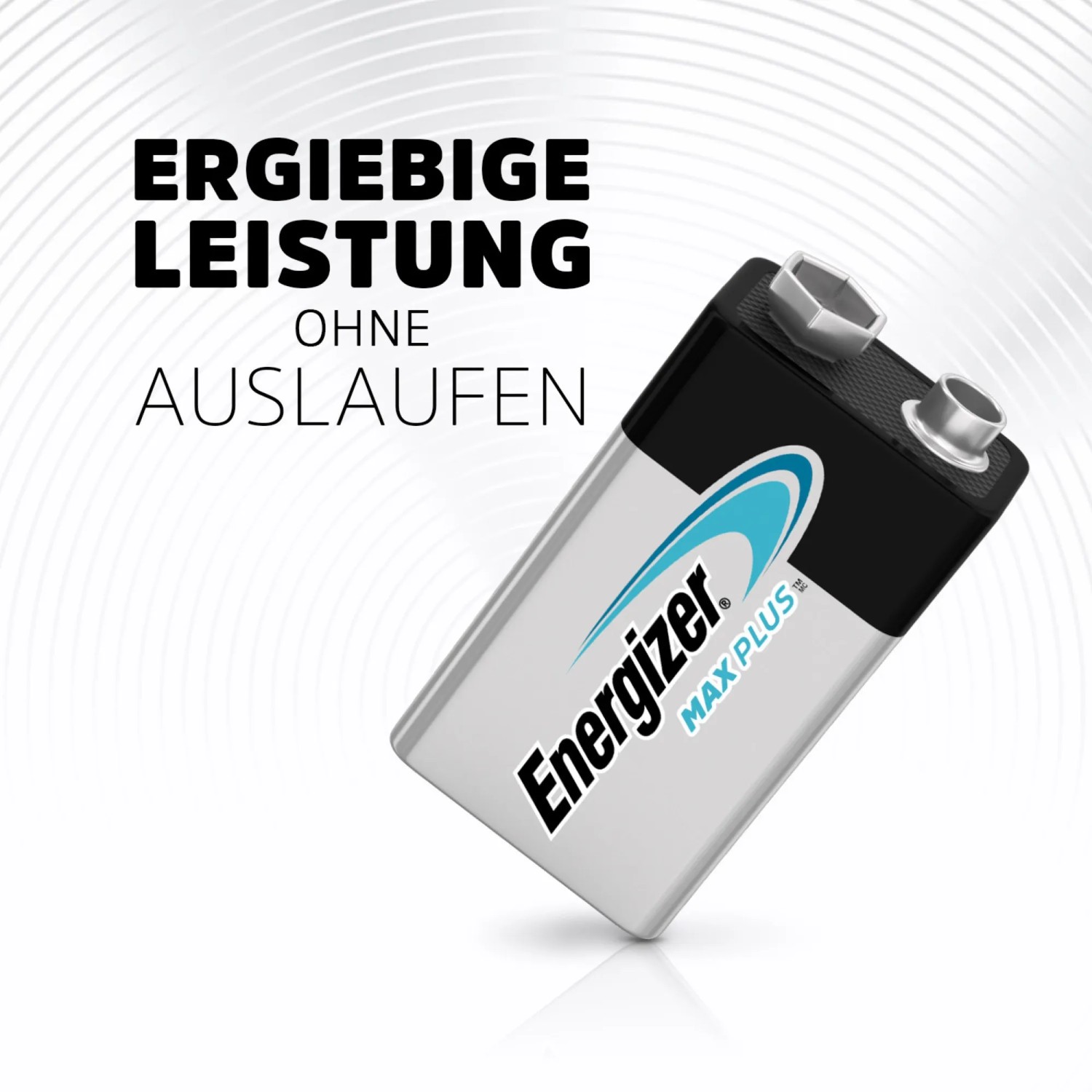 Batteria Energizer Max Plus 9V, batteria alcalina per dispositivi ad alta potenza.