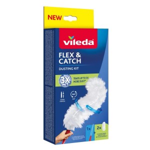 Kit catturapolvere a manico corto 2 piumini di ricambio Vileda
