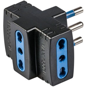 Adattatore multiplo t.b.t. nero per prese.