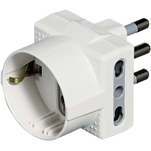 Adattatore multiplo t.b.t. bianco per prese.
