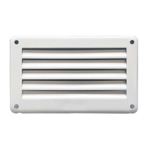Griglia di ventilazione bianca con lamelle orizzontali per una buona circolazione dell'aria.