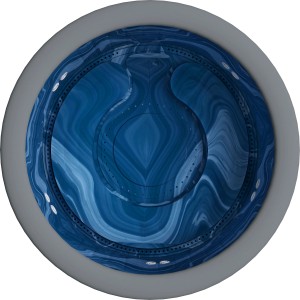 Bestway LAY-Z-SPA Santorini HydroJet Pro, vasca idromassaggio gonfiabile rotonda con effetto marmo blu.