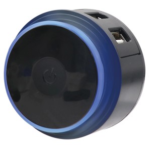 t.b.t. Spine con porte USB e pulsante di accensione.