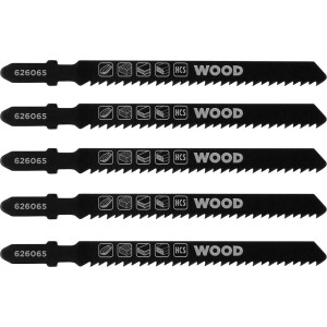Set di 5 lame per seghetto alternativo t.b.t nere per legno.