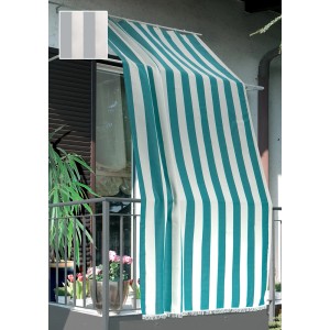 Tenda da sole t.b.t. a strisce bianche e verdi per balcone o terrazza.