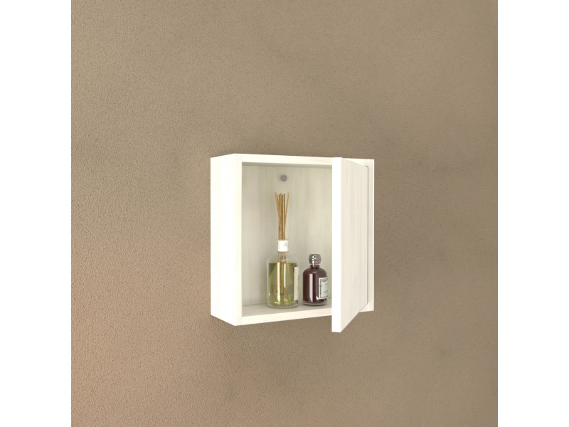 Mobiletto bagno con anta e cassetto 30x78 cm bianco lucido