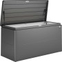 Biohort Loungebox Gr. 160 aperta, grigio scuro, ideale per riporre articoli da giardino.