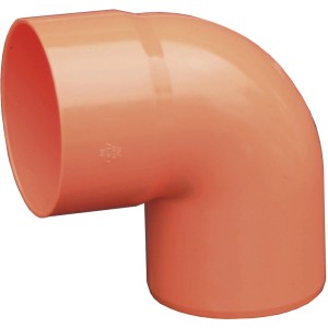 Curva a 90 gradi arancione per tubi di scarico.