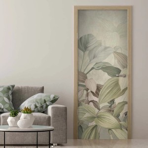 Carta da parati per porta con motivo vegetale t.b.t. per interni.