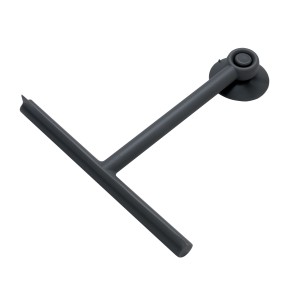 Tergivetro doccia grigio con ventosa per riporlo come accessorio doccia.