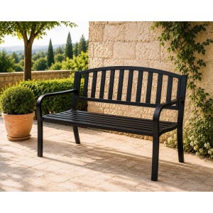 Panca da giardino in acciaio Garden Friend Hollywood 120x50x75 cm nero