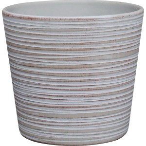 Coprivaso in ceramica taupe Ø 19,5 cm x 18 cm