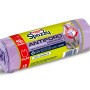 Rotolo di sacchi per pattumiera viola profumati alla lavanda, 40 litri, resistenti allo strappo.