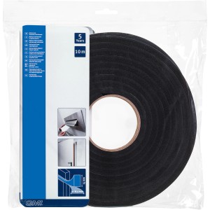 Nastro sigillante universale in schiuma CMI, antracite, rotolo da 10 m. Guarnizione per finestre e porte.