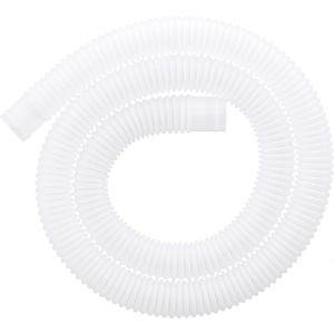 Tubo bianco ondulato per pompa filtro a sabbia Bestway, avvolto a spirale.