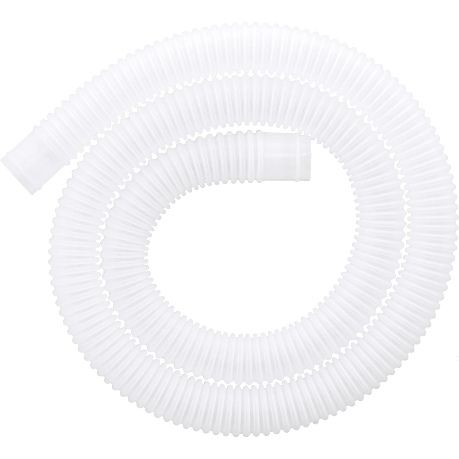 Tubo bianco ondulato per pompa filtro a sabbia Bestway, avvolto a spirale.