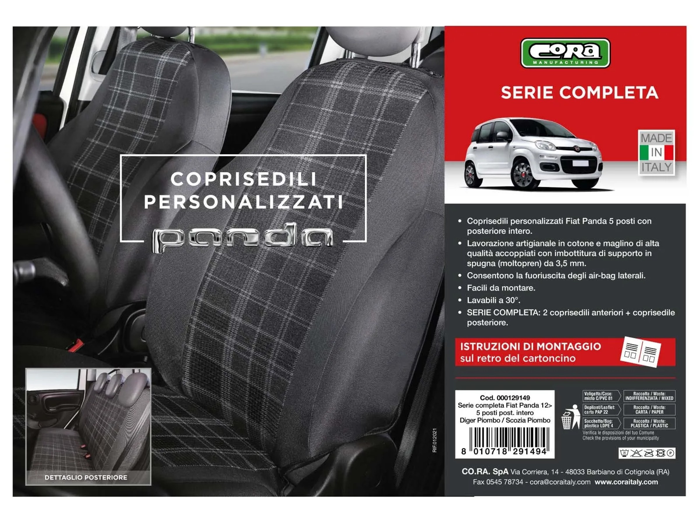 Coprisedili Su Misura Per Ford Transit Connect II Van (3 Posti, 2014+) – Tessuto Alta Qualità, Lavabili