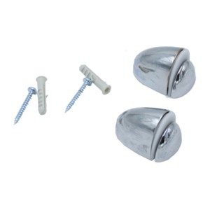 Set di supporti per mensole t.b.t. con viti e tasselli, effetto cromato.