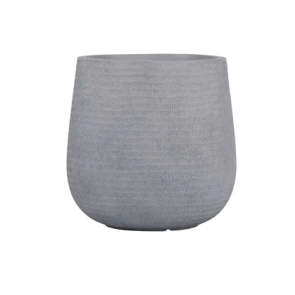 Vaso per piante rotondo in fibra di argilla 30x30x29 cm grigio chiaro