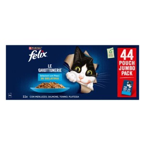 Cibo umido per gatti Felix Le Ghiottonerie pesce in gelatina 44x85 g