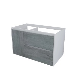 t.b.t. Mobile bagno sospeso con frontali grigi.