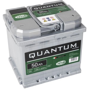 Batteria auto Quantum, 12V 50Ah, per un'alimentazione affidabile.