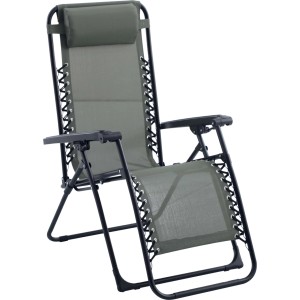 Sedia a sdraio reclinabile con braccioli Longwood verde scuro