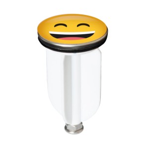 t.b.t. Tappo decorativo con emoji che ride per lavandino o vasca da bagno.